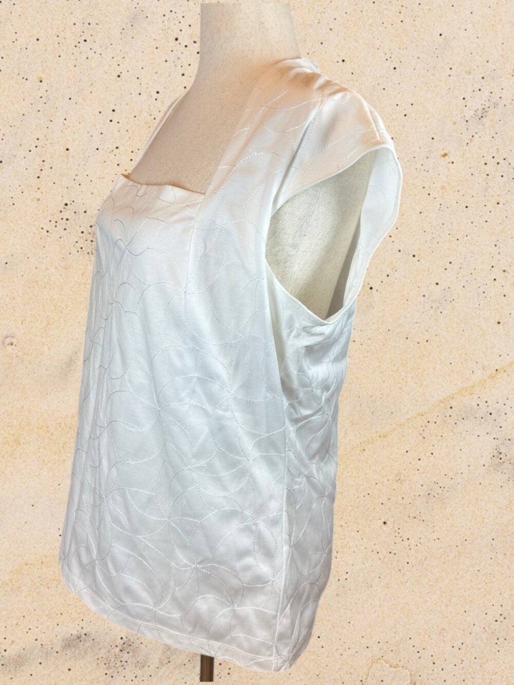 NWT Lafayette 148 New York Giada Cap Sleeve Embroidered Top XXL White MSRP $198 - Picture 3 of 8